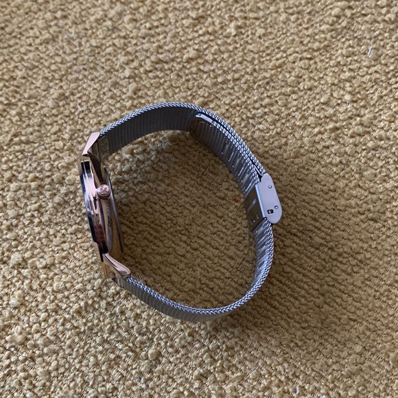 Vince Camuto Crystal Accented Rose Gold bezel & Silver-Tone Mesh Bracelet Watch - Picture 5 of 11